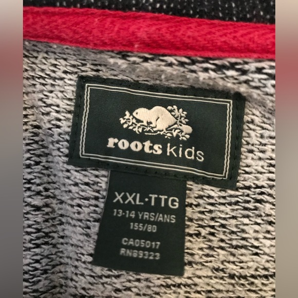 Roots Full Zip Hoodie Black Pepper Boys Size XXL - Picture 5 of 5